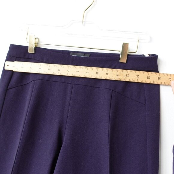 NARCISO RODRIGUEZ Pants Medium Virgin Wool Straight High Waist Tuxedo Navy ITALY - Picture 4 of 14